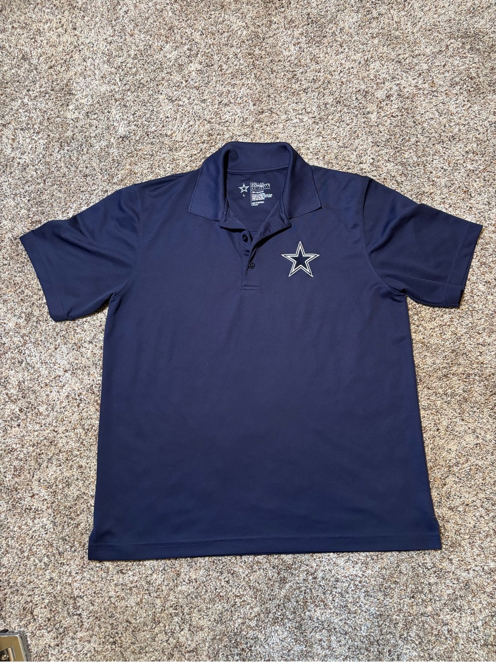 289. NFL Dallas Cowboys Navy Polo with Team Star Logo, Size L